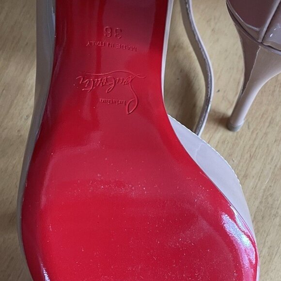 Christian Louboutin Nude Patent Leather Jumping Cross Strap Pump - Picture 13 of 14